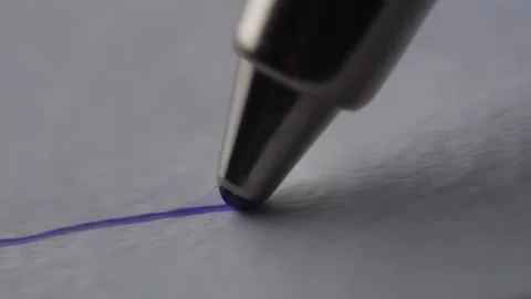 Pen on Paper Draws a Line. Stock Footage 260880695