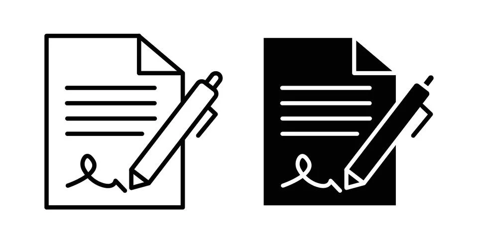 Pen paper icon bundle for website design projects Stock Illustration