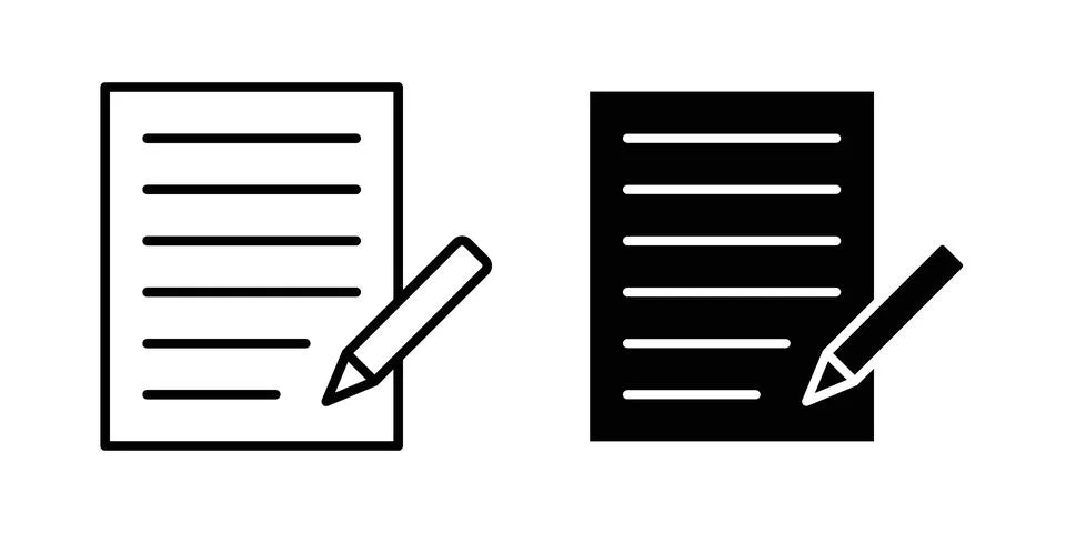 Pen paper icon for web projects Stock Illustration