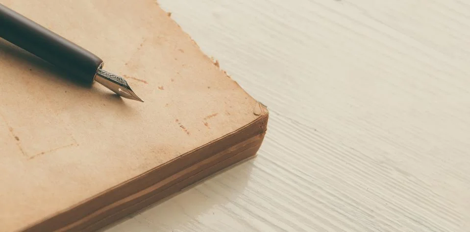 Pen with paper Stock Photos