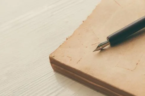 Pen with paper Stock Photos