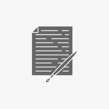Pen with paper vector icon Stock Illustration