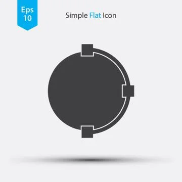 Pen Path Of Circle. Simple Flat Icon Design Style. Vector Illustration 库存插图