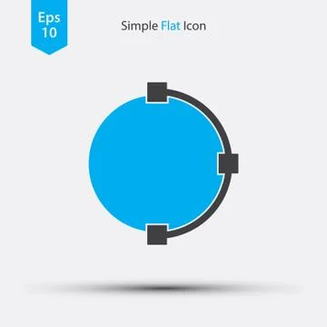 Pen Path Of Circle. Simple Flat Icon Design Style. Vector Illustration 库存插图