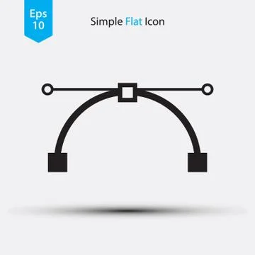 Pen Path. Simple Flat Icon Design Style. Vector Illustration 库存插图