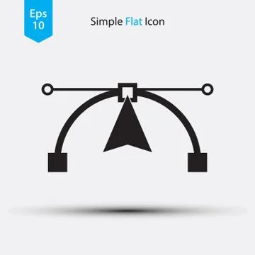 Pen Path. Simple Flat Icon Design Style. Vector Illustration 库存插图