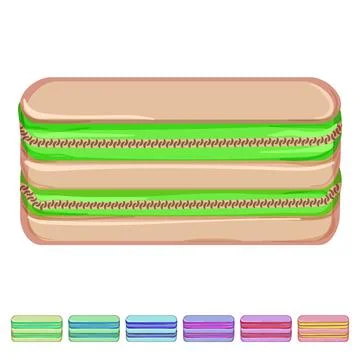 Pen pencil case cartoon vector graphic Stock Illustration