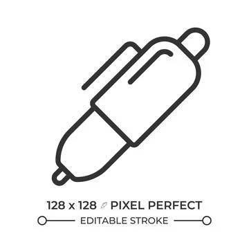 Pen pixel perfect line icon Stock Illustration