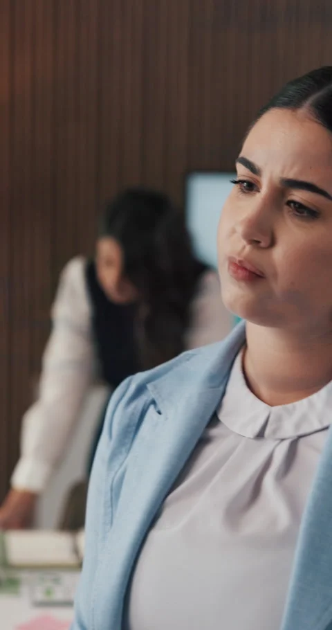 Pen, planning and thinking with business woman in office for brainstorming, Stock Footage 331195610