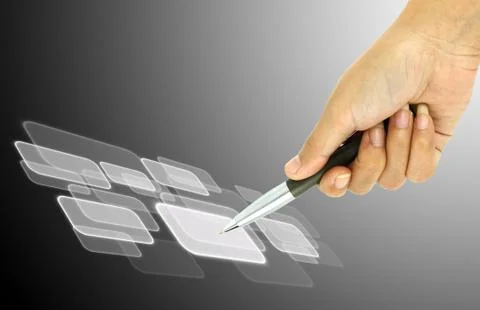 A pen pointer on a touch screen interface Stockillustratie