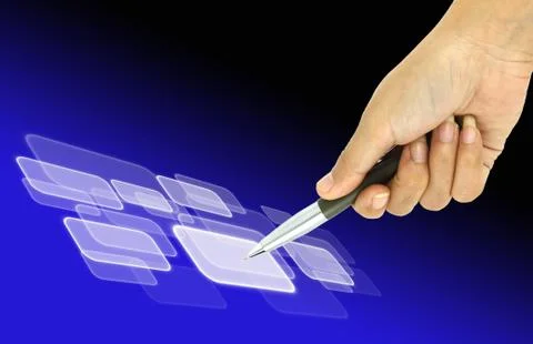 A pen pointer on a touch screen interface イラスト素材