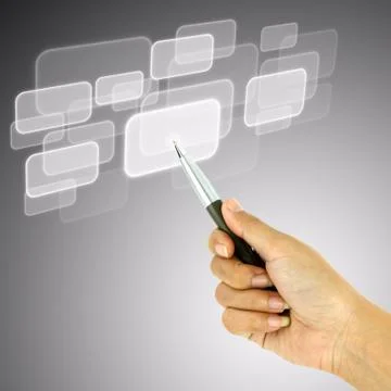 A pen pointer on a touch screen interface Stockillustratie