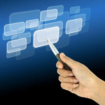 A pen pointer on a touch screen interface Stock Illustration