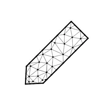 Pen polygonal vector icon isolated on white background. Stock Illustration
