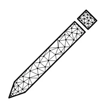 Pen polygonal vector icon isolated on white background. Pen polygonal vect... Stock Photos