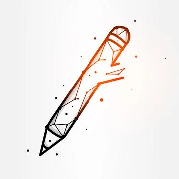 Pen polygonal vector illustration isolated on white background Stock Illustration