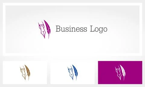 Pen & Quill Logo Stock Illustration