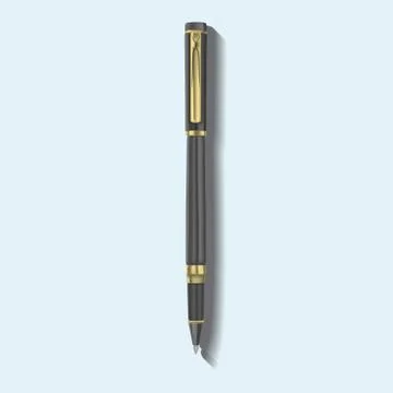 Pen realistic template. Vector realistic stationery mock up Illustrazione stock