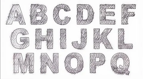 Pen Scribble Font and Paper Background Stock Footage 52095210