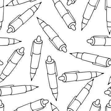 Pen seamless pattern background. Stock Illustration
