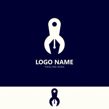 Pen settings logo design vector 스톡 일러스트
