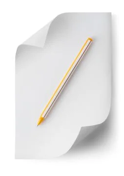 Pen with a sheet of paper Stock Photos