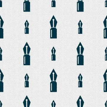 Pen sign icon. Edit content button. Seamless abstract background with geometric Stock Illustration