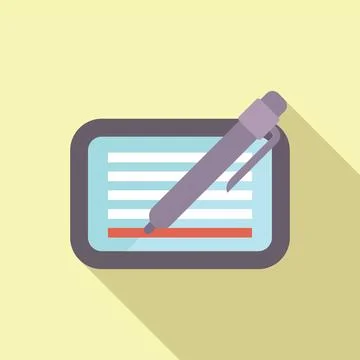 Pen is signing a document on a tablet Stock Illustration