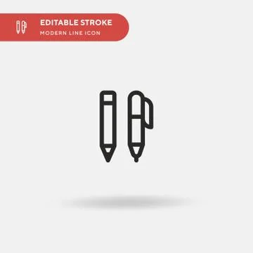 Pen Simple vector icon. Illustration symbol design template for web mobile UI 스톡 일러스트
