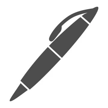 Pen solid icon, stationery concept, school writing tool vector sign on white 스톡 일러스트