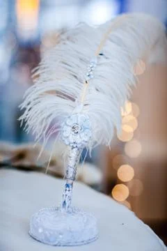Pen on a stand on a blurred background Stock Photos