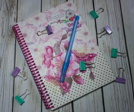 Pen on stock chart Stock Photos