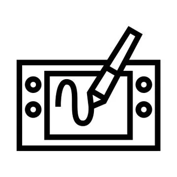 Pen Tablet Drawing Icon Stock Illustration
