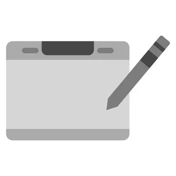 Pen tablet flat clipart vector illustration Stock Illustration