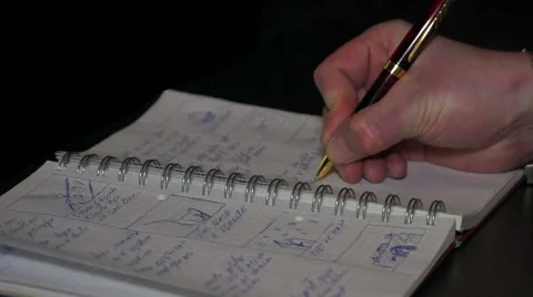 Pen take notes notebook Video stock 48042079