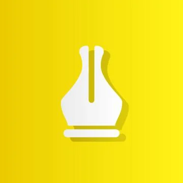 Pen tip white icon with shadow Stock Illustration