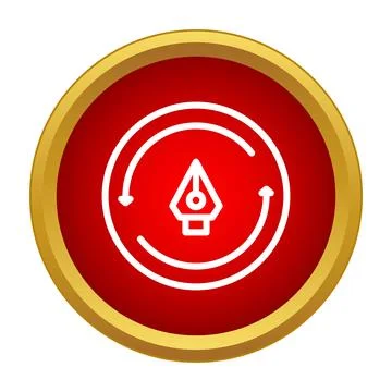 Pen tool and rotation arrows graphic design icon Stock Illustration