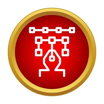 Pen tool creating vector graphic design illustration icon イラスト素材