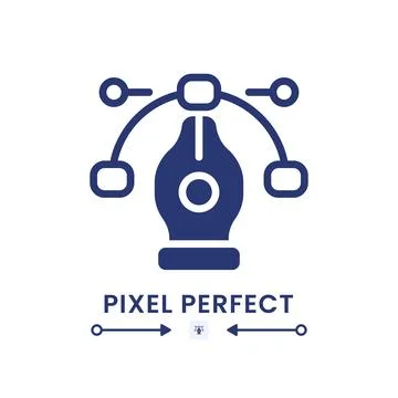 Pen tool cursor black solid desktop icon Stock Illustration