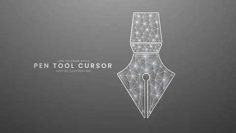 Pen tool cursor. Minimal anchor control points concept, Modern digital low .. Stock Illustration