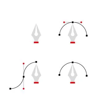 Pen tool cursor. Vector computer graphics. Logo for designer or illustrator. Stock Illustration