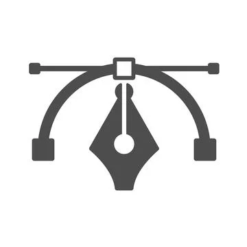 Pen tool cursor vector icon isolated on white Stock Illustration