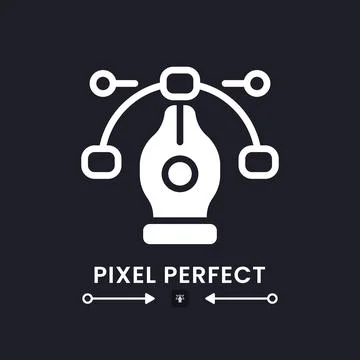 Pen tool cursor white solid desktop icon Stock Illustration