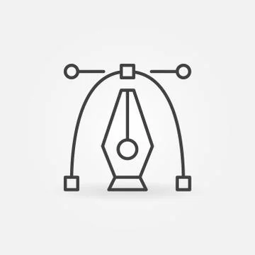 Pen tool with curve icon. Vector graphics design symbol Stock Illustration