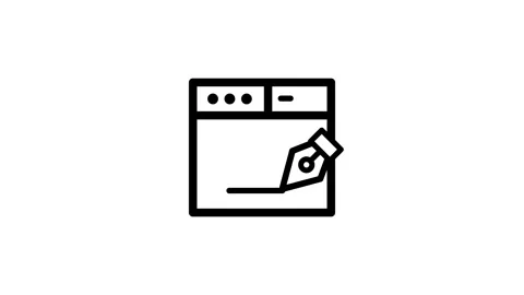 Pen tool draw a line icon animation isolated on white background Stock Footage 341669668