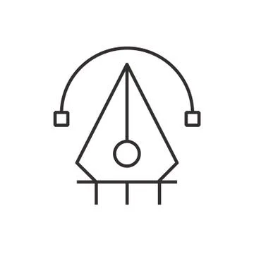 Pen tool  icon black Stock Illustration