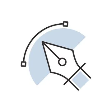 Pen tool  icon semicircle design Stock Illustration