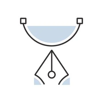 Pen tool  icon semicircle Stock Illustration