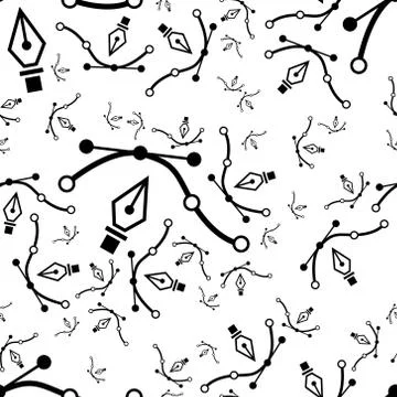 Pen tool seamless pattern Stock Illustration