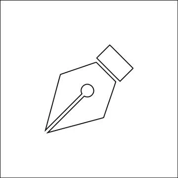 Pen tool, text icon. Simple thin line, outline vector of Text editor icons fo Stock Illustration